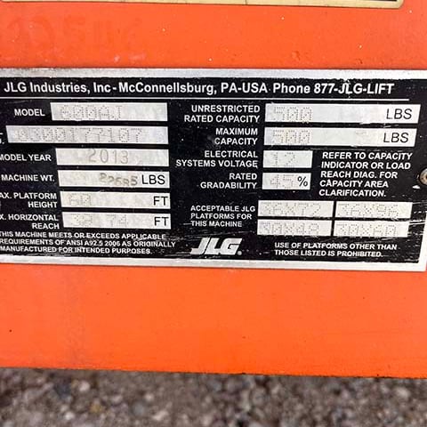 Used 2013 JLG 600AJ Articulating Boom Lift