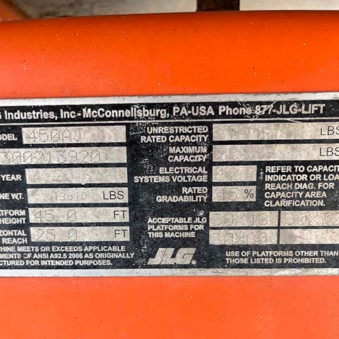 Used 2016 JLG 450AJ Articulating Boom Lift