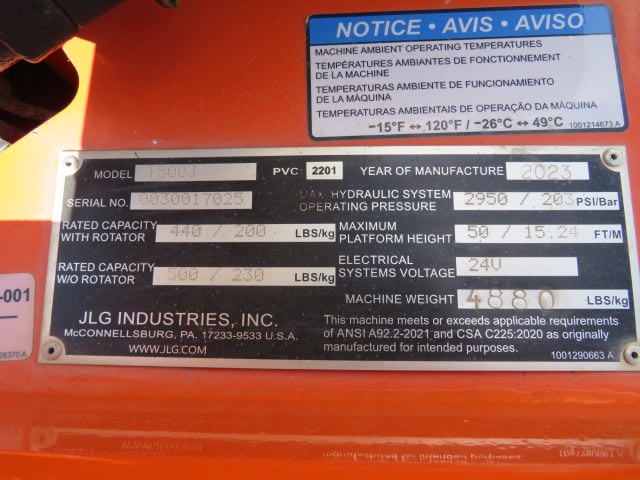 Used 2023 JLG T500J Towable Boom Lift