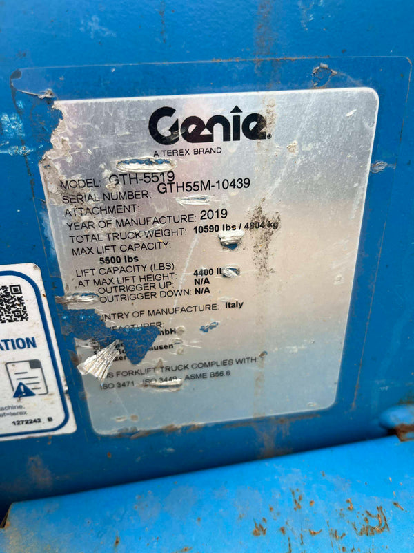 Used 2019 GENIE GTH-5519 Telehandler Forklift, photo 18