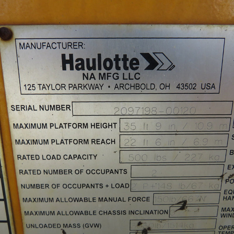 Used 2021 HAULOTTE 3522A Towable Boom Lift, photo 19