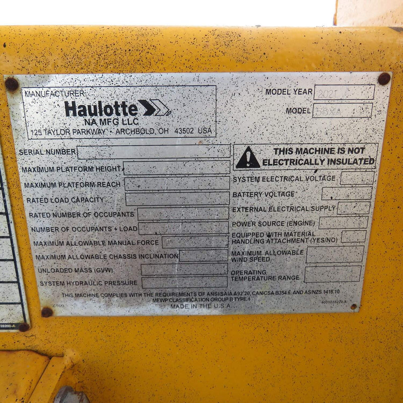 Used 2021 HAULOTTE 55XA Self-Drive Boom Lift, photo 20