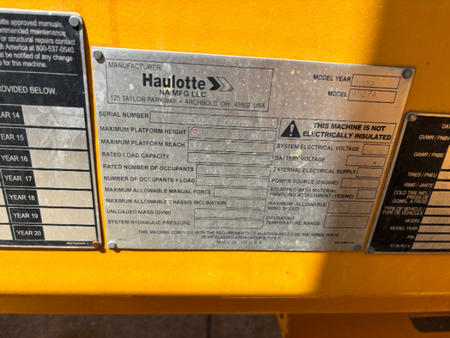 Used 2022 HAULOTTE 4527A Towable Boom Lift