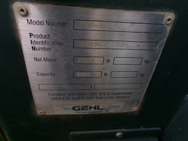 Used 2018 GEHL RS6-34 Telehandler Forklift