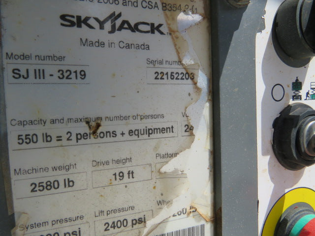 Used 2020 SKYJACK SJ3219 Scissor Lift