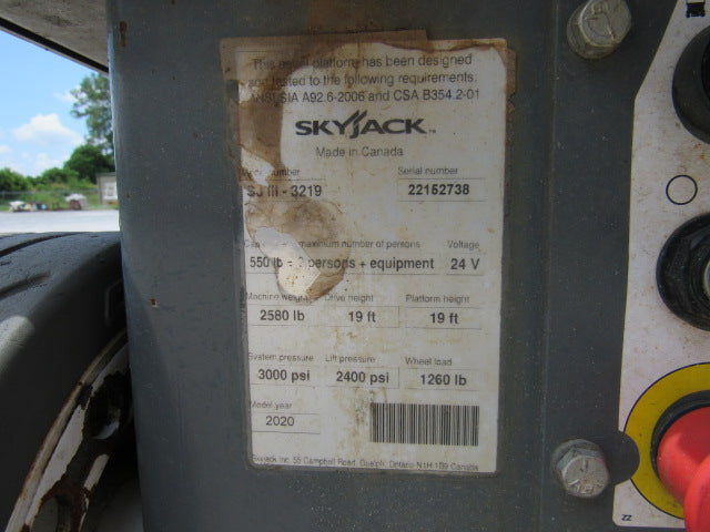 Used 2020 SKYJACK SJ3219 Scissor Lift