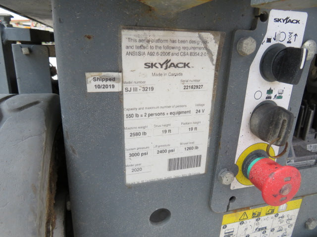 Used 2020 SKYJACK SJ3219 Scissor Lift