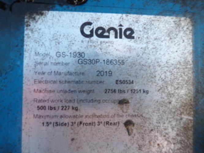 Used 2019 GENIE GS-1930 Scissor Lift, photo 14