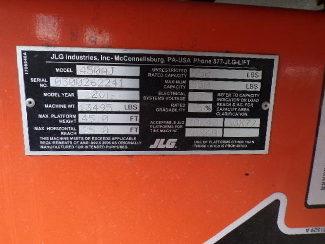 Used 2019 JLG 450AJ Articulating Boom Lift, photo 26