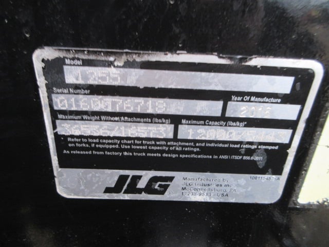 Used 2016 JLG 1255 Telehandler Forklift