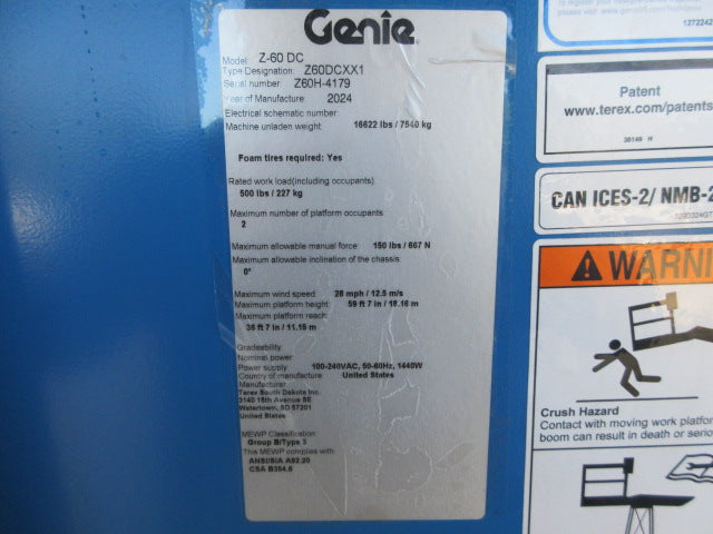 New 2026 GENIE Z-60 DC Articulating Boom Lift