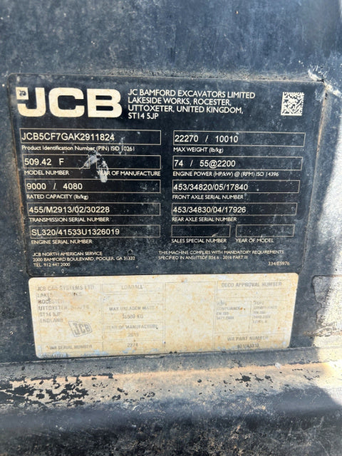 Used 2019 JCB 509-42 Telehandler Forklift