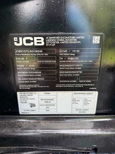 Used 2022 JCB 510-56 Telehandler Forklift