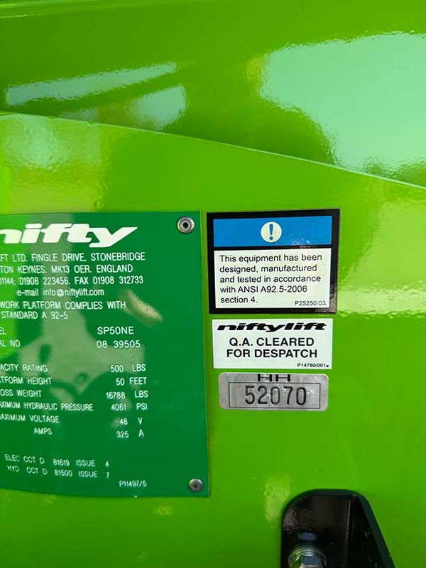 Used 2018 NIFTYLIFT SP50NE Articulating Boom Lift, photo 25