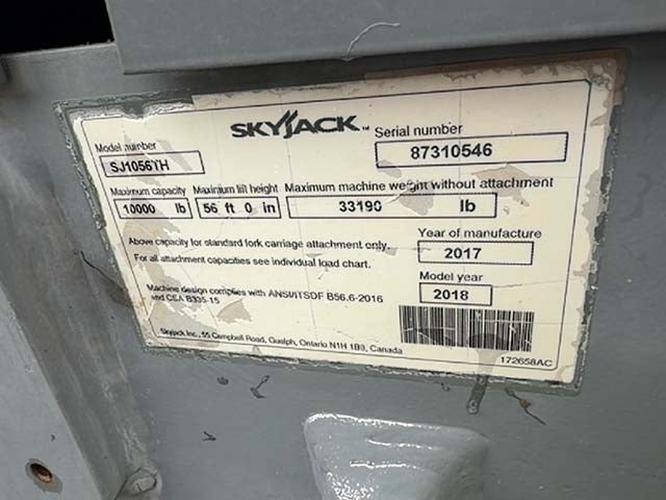 Used 2018 SKYJACK SJ1056 TH Telehandler Forklift, photo 31