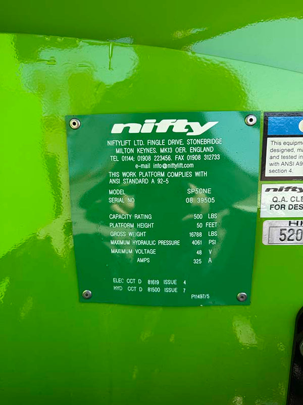 Used 2018 NIFTYLIFT SP50NE Articulating Boom Lift, photo 26