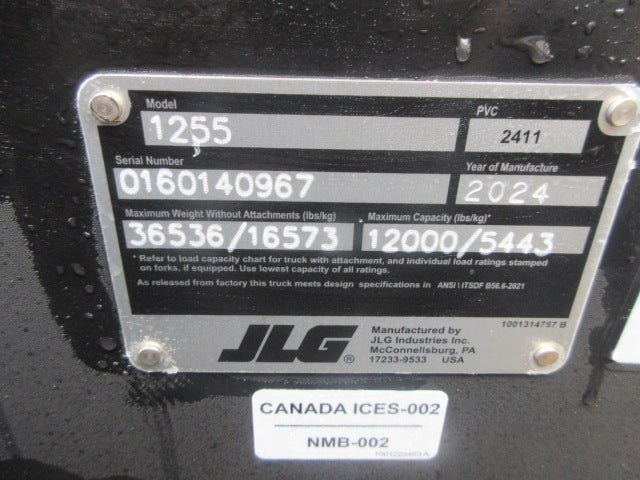 New 2026 JLG 1255 Telehandler Forklift