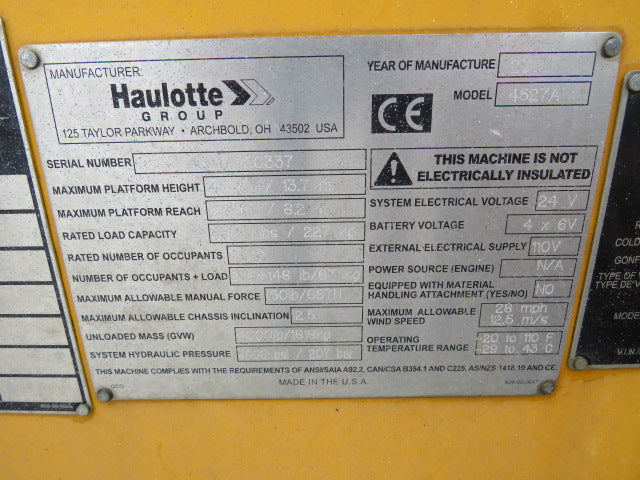 Used 2017 HAULOTTE 4527A Towable Boom Lift