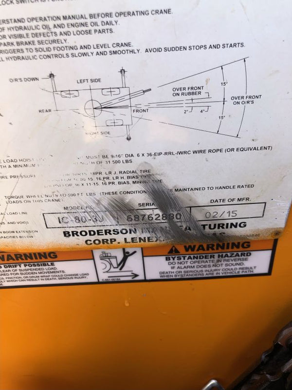Used 2015 BRODERSON IC80-3J – Industrial Carry Desk Crane, photo 10