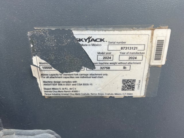 Used 2024 SKYJACK SJ1056 TH Telehandler Forklift