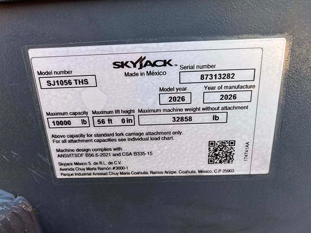 New 2026 SKYJACK SJ1056 THS Telehandler Forklift