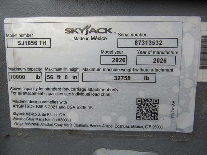 New 2026 SKYJACK SJ1056 TH Telehandler Forklift, photo 34