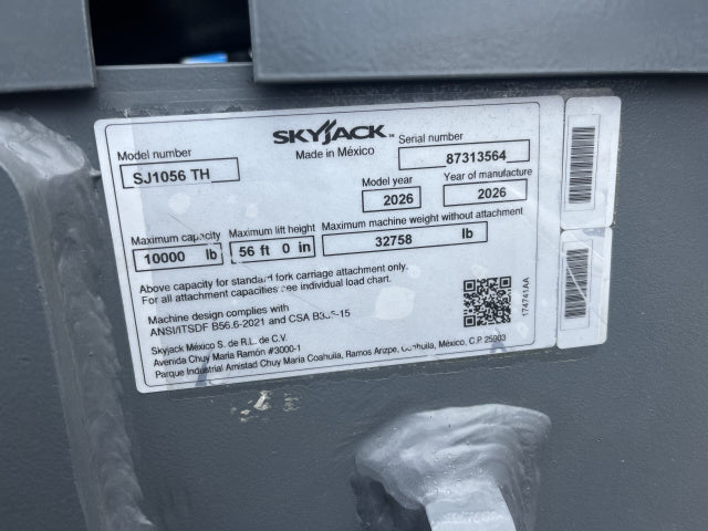 New 2026 SKYJACK SJ1056 TH Telehandler Forklift