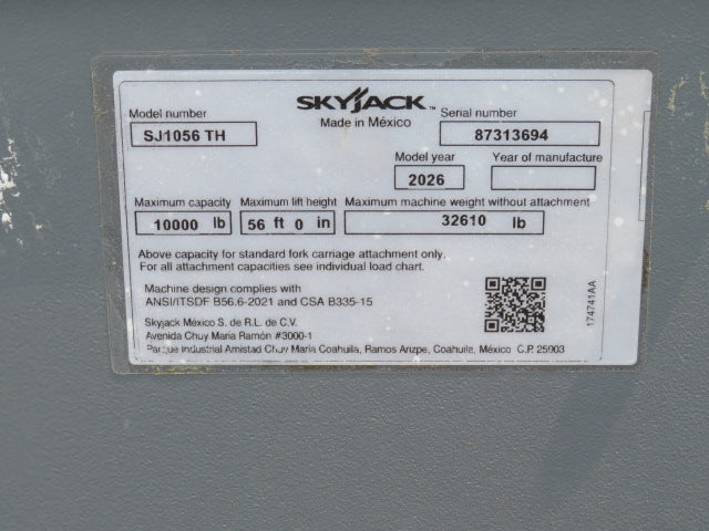 New 2026 SKYJACK SJ1056 TH Telehandler Forklift