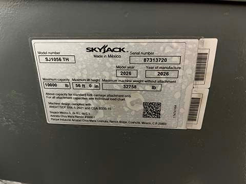 New 2026 SKYJACK SJ1056 TH Telehandler Forklift