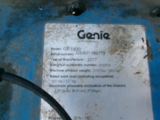 Used 2017 GENIE GS-1930 Scissor Lift