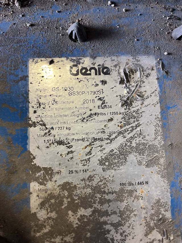 Used 2018 GENIE GS-1930 Scissor Lift