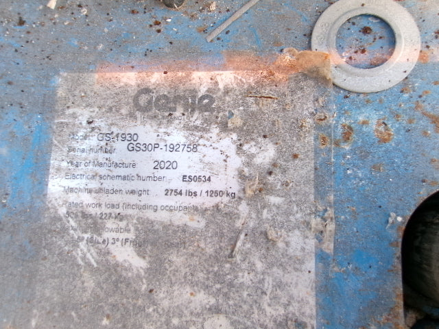 Used 2020 GENIE GS-1930 Scissor Lift