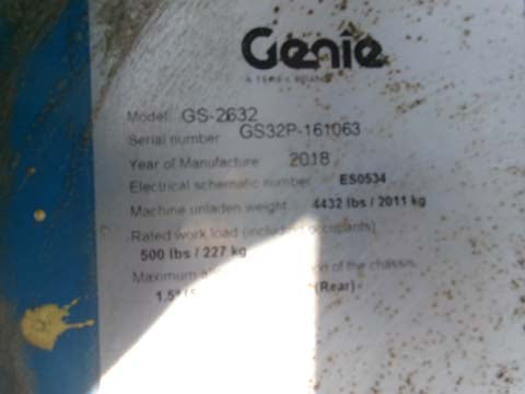 Used 2018 GENIE GS-2632 Scissor Lift