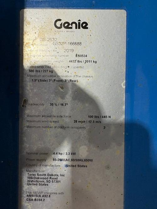 Used 2019 GENIE GS-2632 Scissor Lift, photo 10