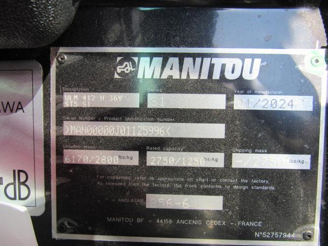 New 2024 MANITOU ULM 412 H Telehandler Forklift, photo 29