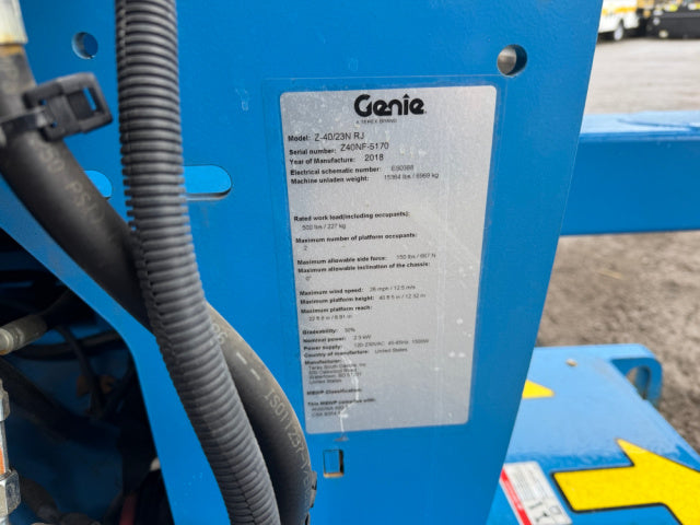 Used 2018 GENIE Z-40-23N RJ Articulating Boom Lift