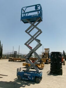 2018 GENIE GS-1930 Used Scissor Lift fully extended.
